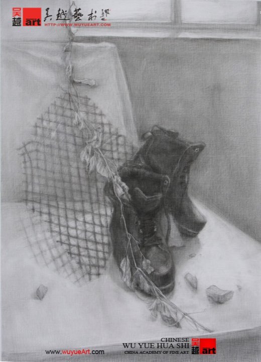 吴越学生素描静物作品